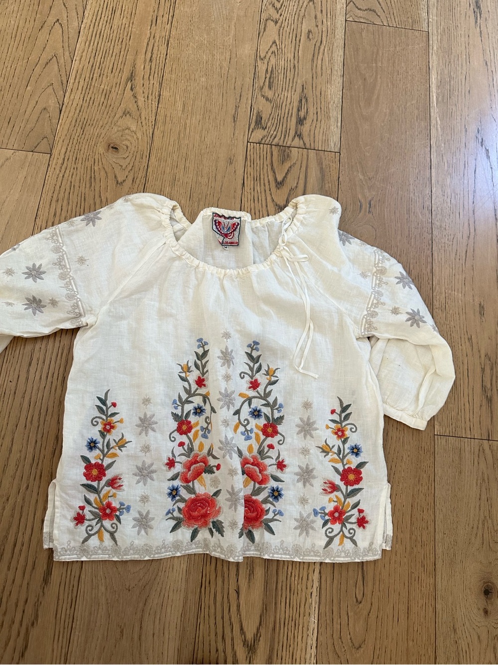 Johnny Was  Embroidered 
 Peasant Top